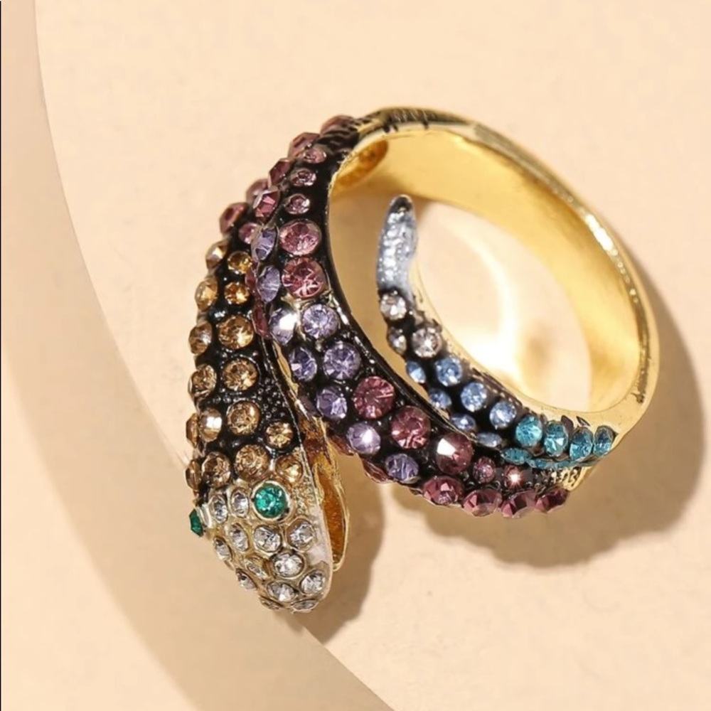 ๐ Colorful Rhinestone Wrap Snake Ring ๐ - Picture 3 of 3